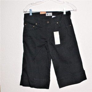Ponny Tail Fashion Black Jean Shorts Women's Small